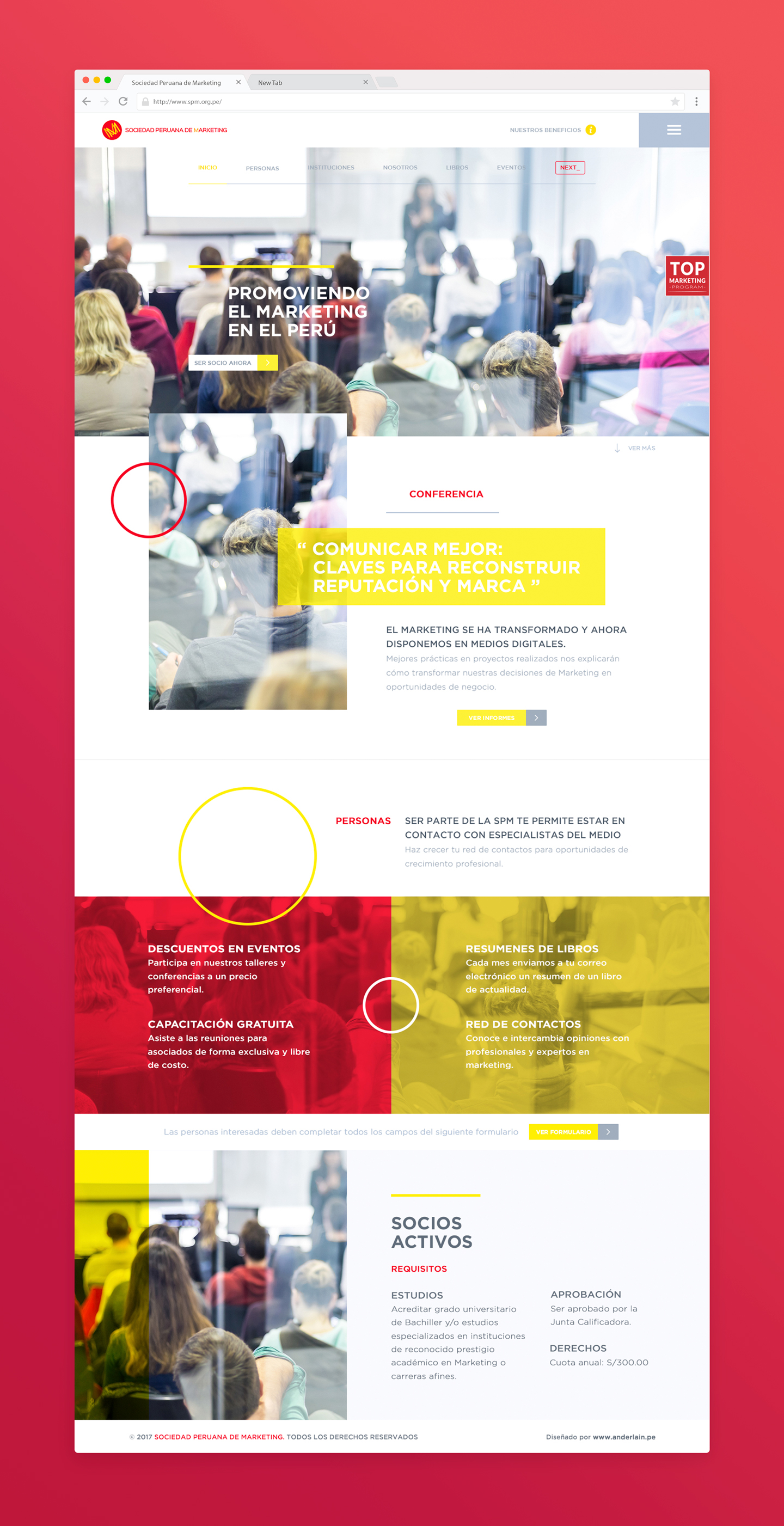 Diseño web de la Sociedad Peruana de Marketing